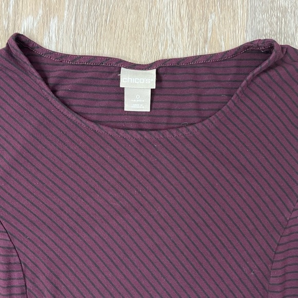 Chico’s striped long sleeve tunic w/pockets, size 0 (small). - Picture 4 of 5